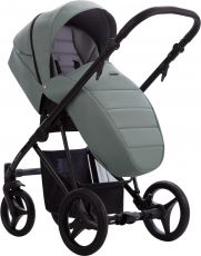 Детская коляска 2 в 1 Bebetto Flavio PRO 09 green, 100% Эко-кожа